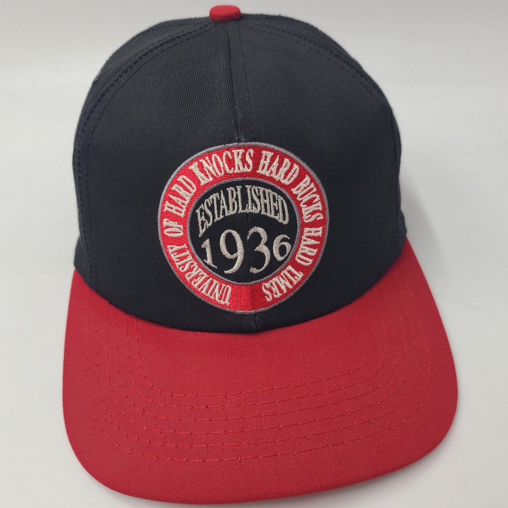 Vintage‎ Pro Rodeo Hat Snapback Black Red University Hard Knocks Bucks Times Men